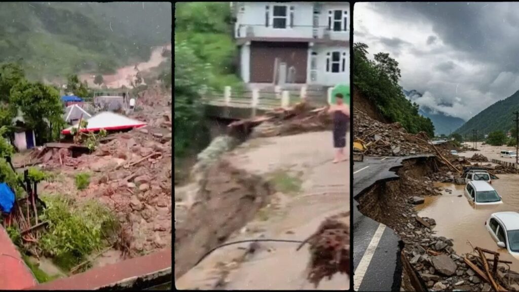 हिमाचल में कुदरत का कहर: बादल फटने और मूसलाधार बारिश से तबाही, मंडी में सबसे ज़्यादा नुकसान हिमाचल में कुदरत का कहर: बादल फटने और मूसलाधार बारिश से तबाही, मंडी में सबसे ज़्यादा नुकसान