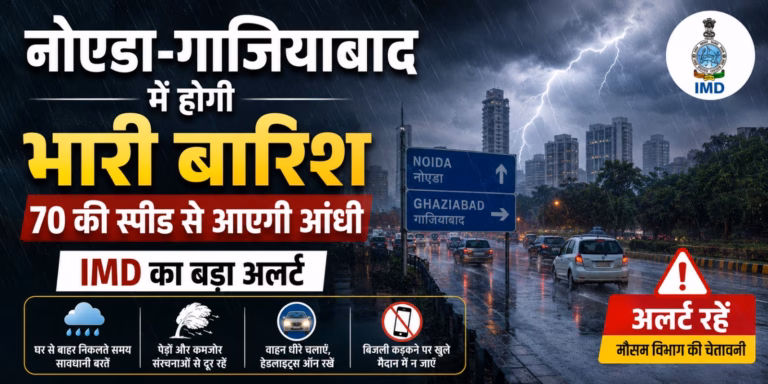 नोएडा-गाजियाबाद में होगी भारी बारिश, 70 की स्पीड से आएगी आंधी, IMD का बड़ा अलर्ट BARSIH IMAGES
