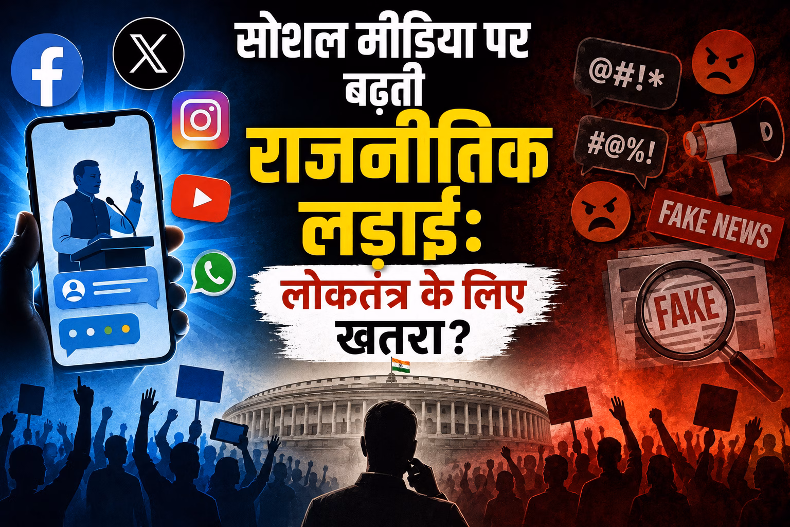 सोशल मीडिया पर बढ़ती राजनीतिक लड़ाई: लोकतंत्र के लिए खतरा?