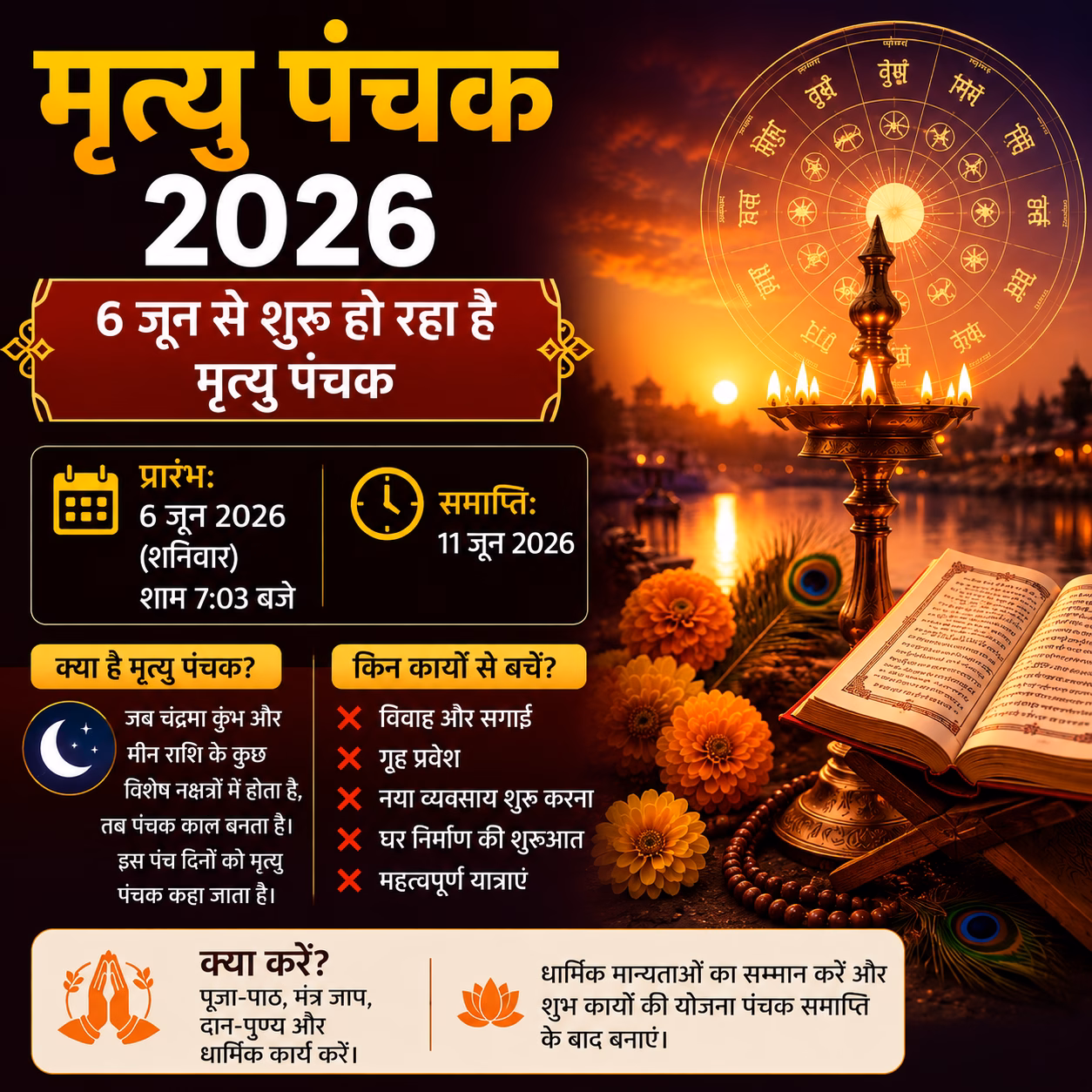मृत्यु पंचक 2026: 6 जून से शुरू हो रहा है विशेष पंचक, जानिए इसका महत्व और सावधानियां