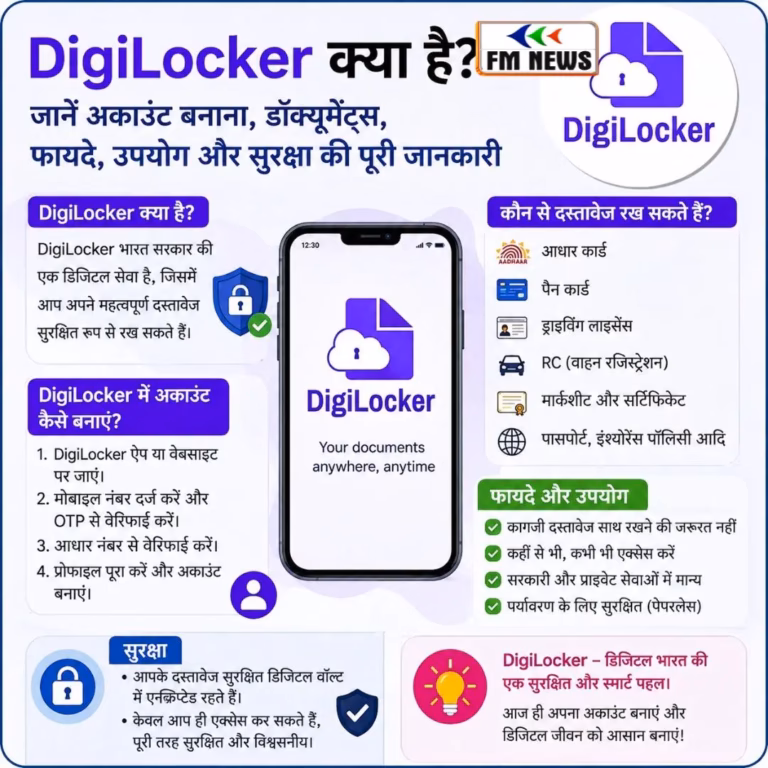 DigiLocker क्या है? जानें इसके फायदे, उपयोग और अकाउंट बनाने का आसान तरीका DigiLocker क्या है? जानें इसके फायदे, उपयोग और अकाउंट बनाने का आसान तरीका