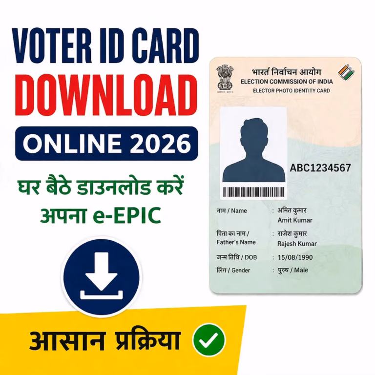 Voter ID Card Download Online 2026: मोबाइल से वोटर आईडी कार्ड कैसे डाउनलोड करें? Voter ID Card Download Online 2026: मोबाइल से वोटर आईडी कार्ड कैसे डाउनलोड करें?