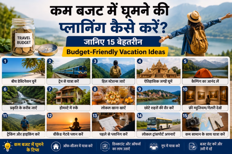 कम बजट में घूमने की प्लानिंग कैसे करें? जानिए 15 बेहतरीन Budget-Friendly Vacation Ideas
