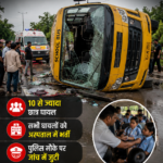जयपुर में बड़ा सड़क हादसा: स्कूली बच्चों से भरी बस पलटी, 10 से ज्यादा छात्र घायल, जानिए पूरा मामला