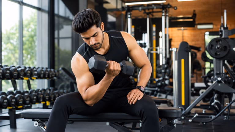 जिम जाने के फायदे: रोजाना वर्कआउट करने से शरीर और दिमाग दोनों रहेंगे फिट जिम जाने के फायदे : जिम में वर्कआउट करता हुआ युवा फिटनेस और हेल्दी लाइफस्टाइल