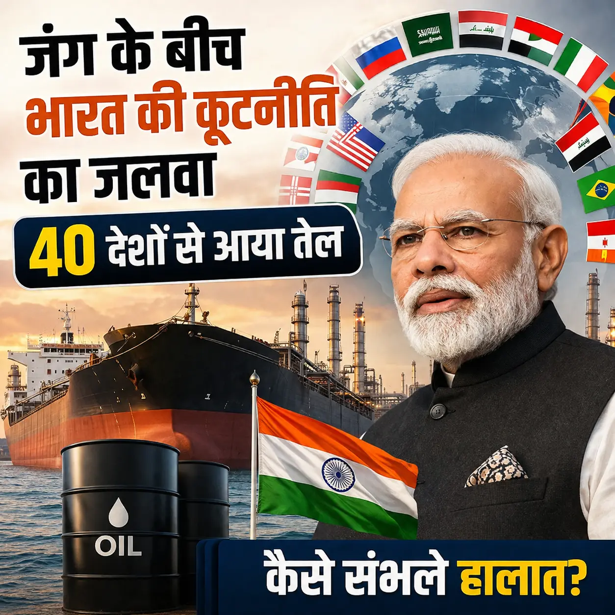 जंग के बीच भारत की कूटनीति का कमाल: 40 देशों से तेल आयात कर कैसे बचाई ऊर्जा सुरक्षा?