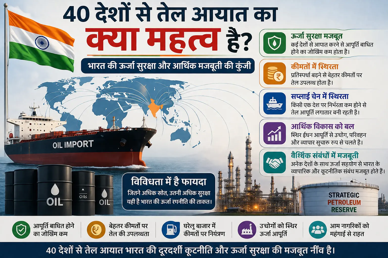 जंग के बीच भारत की कूटनीति का कमाल: 40 देशों से तेल आयात कर कैसे बचाई ऊर्जा सुरक्षा?