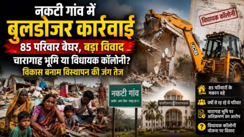 नकटी गांव अतिक्रमण मामला: 85 परिवारों के विस्थापन पर गरमाई राजनीति, विधायक कॉलोनी योजना पर उठे सवाल