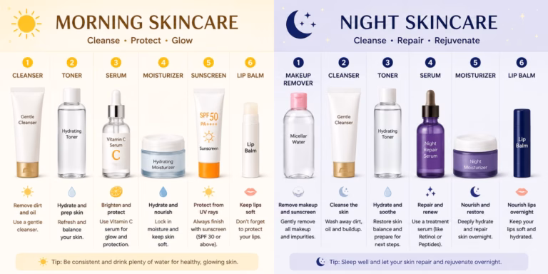 Morning and Night Skincare Routine: सुबह और रात की सही स्किनकेयर रूटीन अपनाकर पाएं ग्लोइंग त्वचा