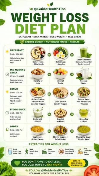 Weight Loss Diet Chart: तेजी से वजन कम करने के लिए अपनाएं हेल्दी डाइट प्लान