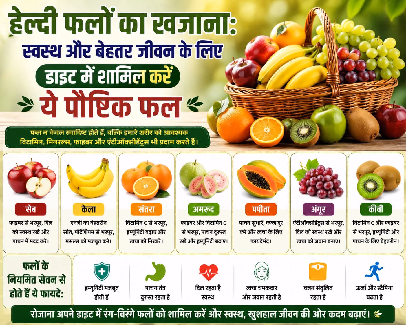 हेल्दी फलों का खजाना: स्वस्थ और बेहतर जीवन के लिए डाइट में शामिल करें ये पौष्टिक फल