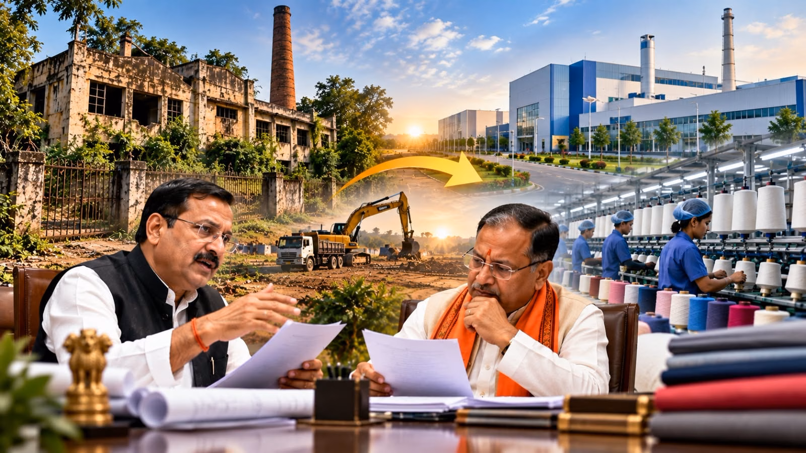राजनांदगांव में बीएनसी मिल परिसर में टेक्सटाइल उद्योग की मांग